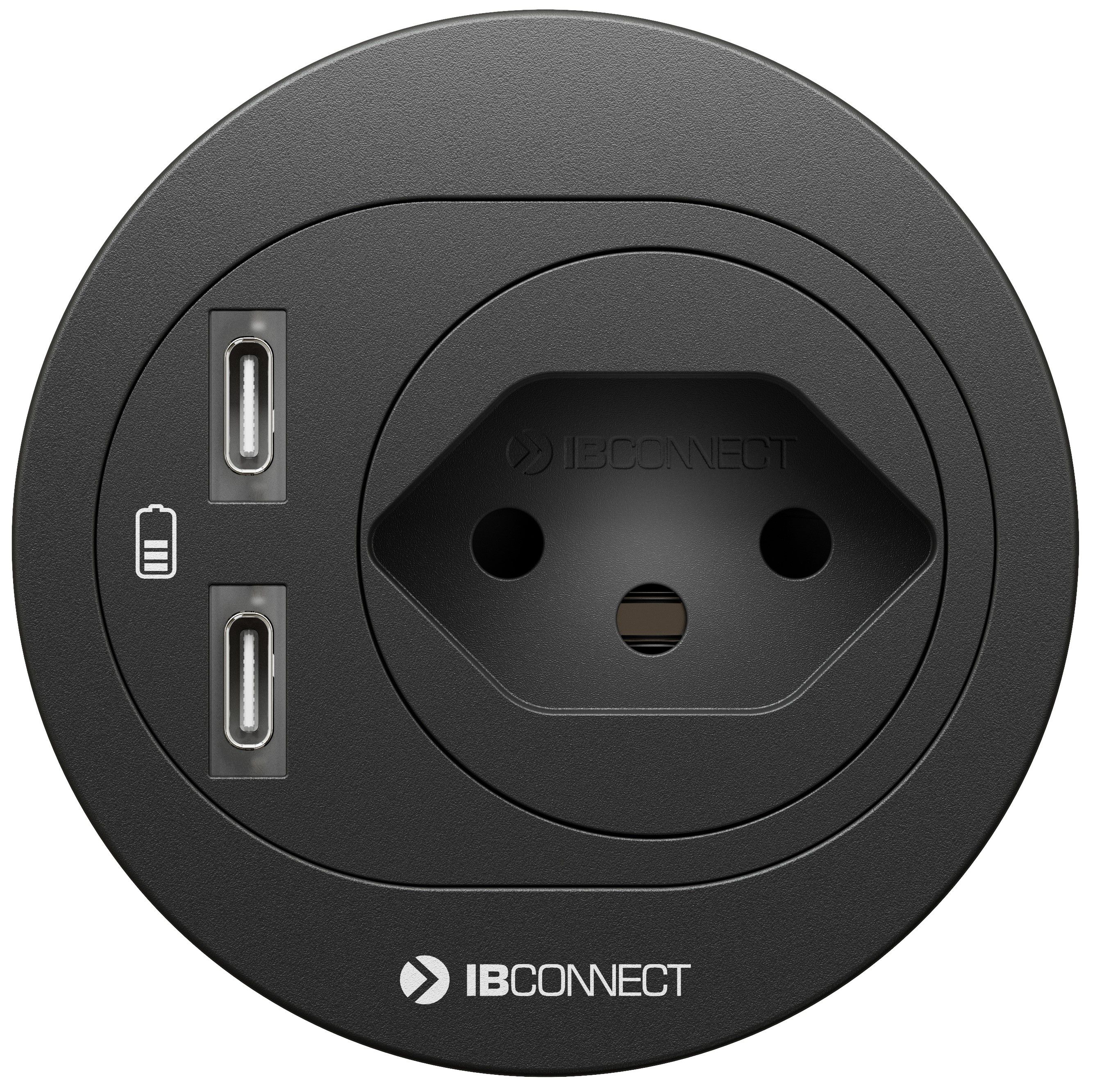 ATOM Steckdoseneinheit schwarz 1x Typ 13 2x USB-C
