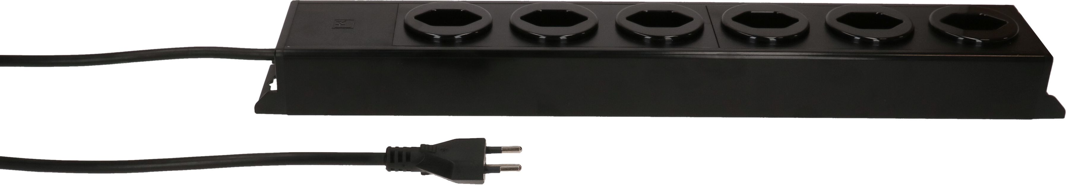 Steckdosenleiste Power Line 6x Typ 13 schwarz/schwarz 1.5m