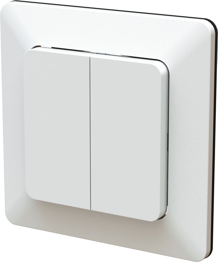 interrupteur à poussoir double s3+3 ENC priamos blanc