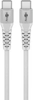 cavo USB-C Supersoft tessile spina in metallo 0.5m bianco