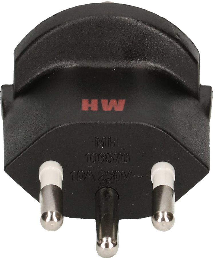 adaptateur fixe type 12 / Schuko CEE 7/7 noir