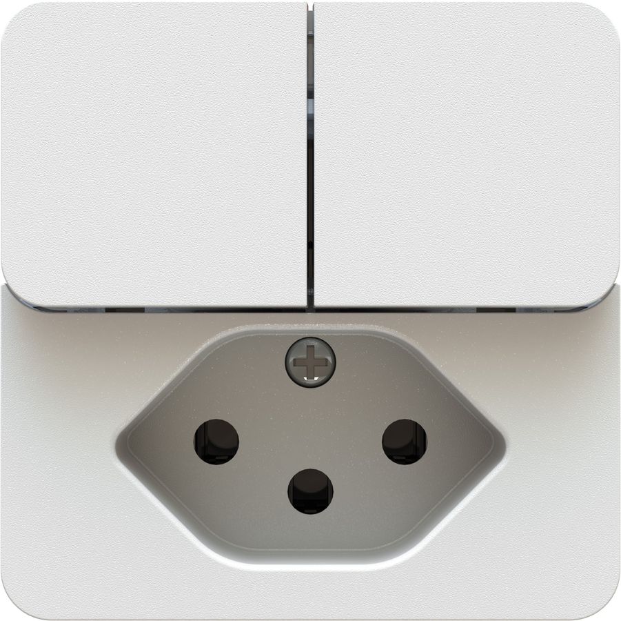 Central plate with 2 knobs for wall combined size 1