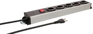 Steckdosenleiste Power Line 5x Typ 23 gr/sw Schalter 1.5m Magnet