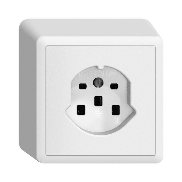 Steckdose 1x Typ 25 Gr.1x1 AP EdizioDue weiss