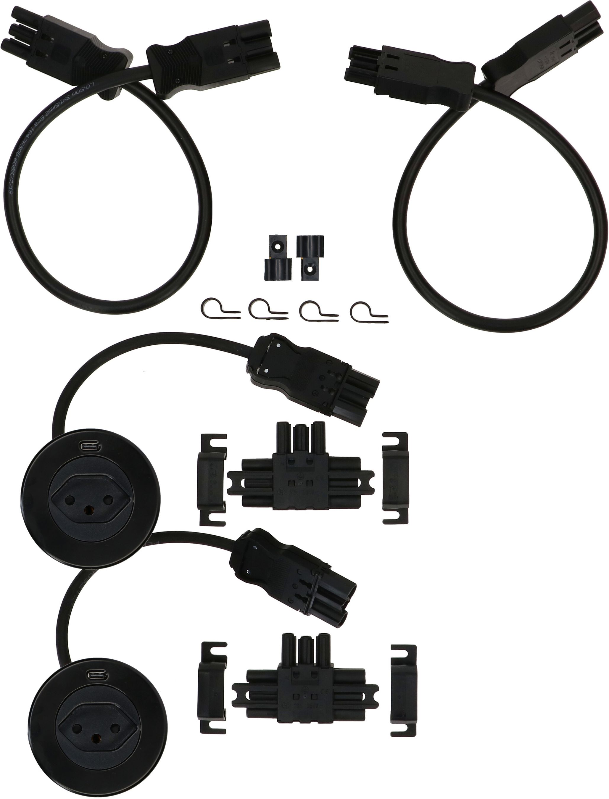 Twin set di estensione ATOM presa multipla nero tipo 13 USB-C