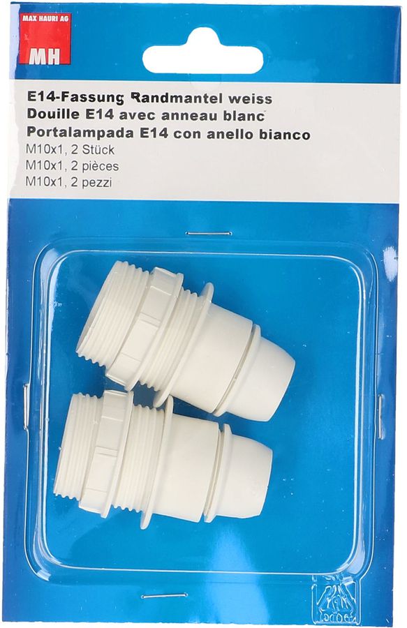 E14-Fassung Randmantel M10x1 weiss