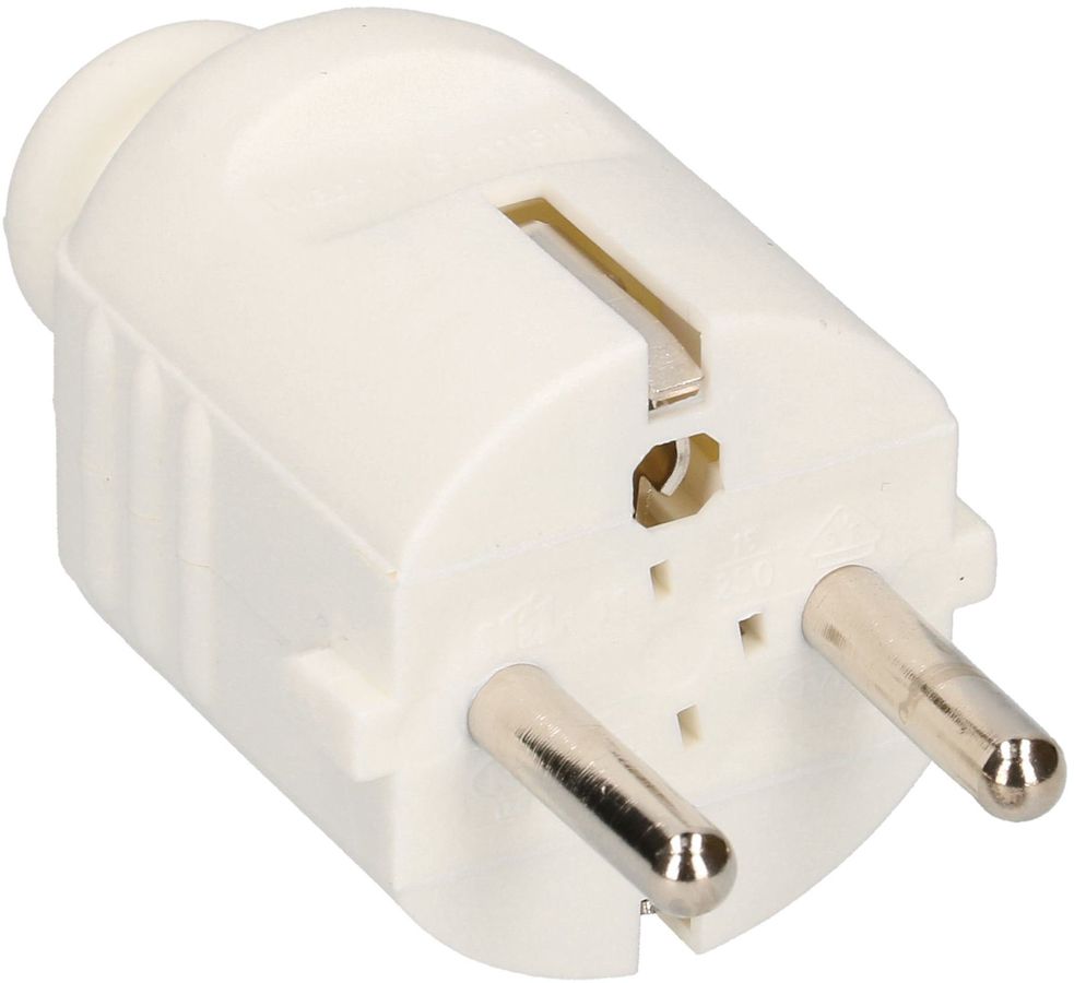 Spina Schuko 16A 250V bianca CEE7/VII