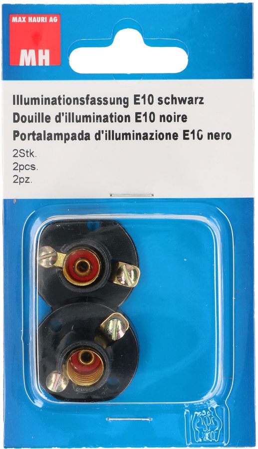 Illuminationsfassung E10 schwarz 2 Stk.