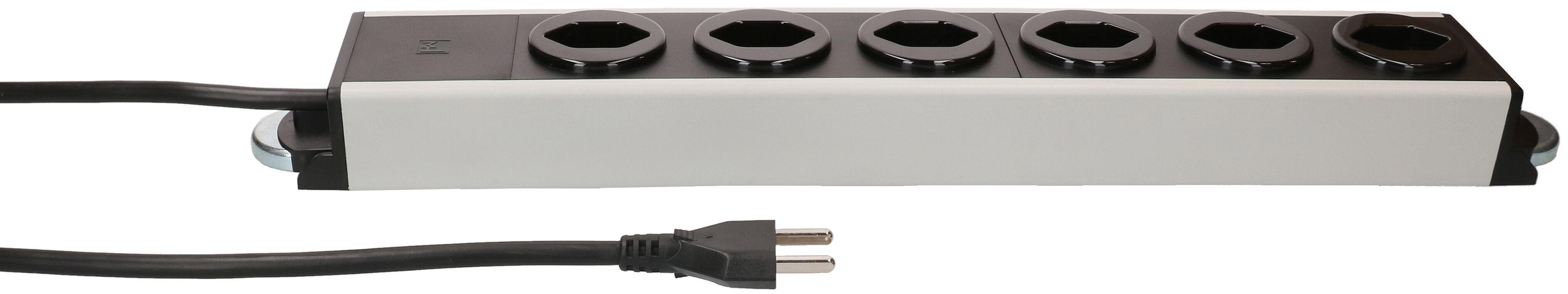 Steckdosenleiste Power Line 6x Typ 23 grau/schwarz 1.5m Magnet