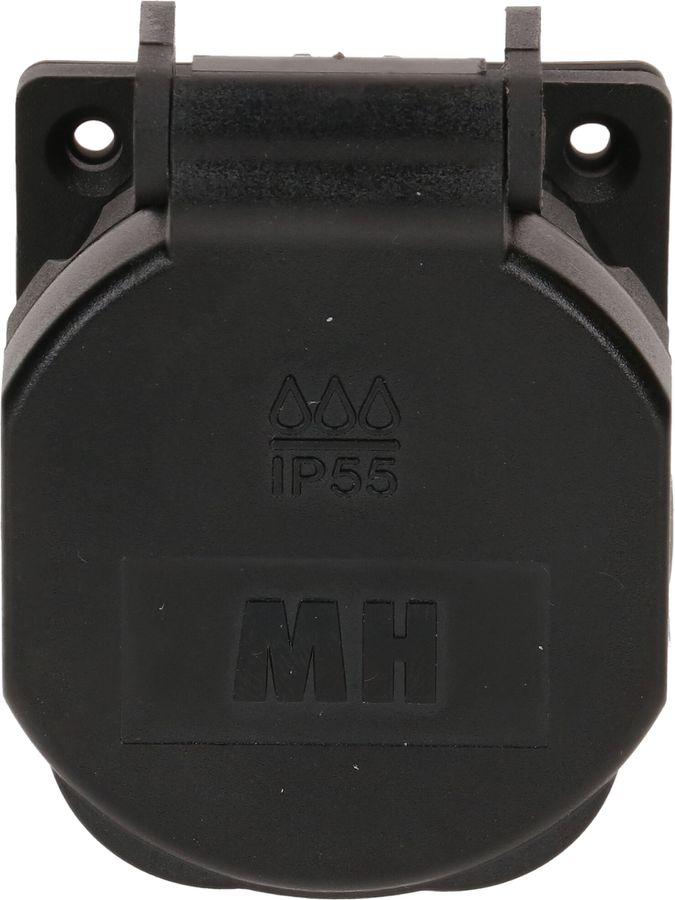 Einbausteckdose 1x Typ 21 L+N IP55 schwarz