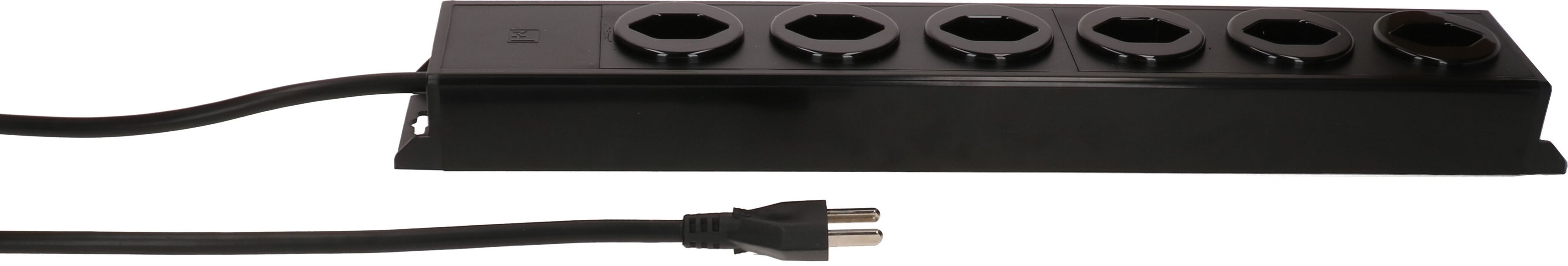 Steckdosenleiste Power Line 6x Typ 23 schwarz/schwarz 1.5m