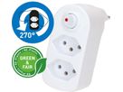 multi adaptateur ADAPT 2x type 13 blanc rotatif inter. Green+Fair