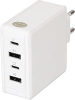 adattatore di ricarica rapida USB 2x USB-C PD 2x USB-A 65W bianco