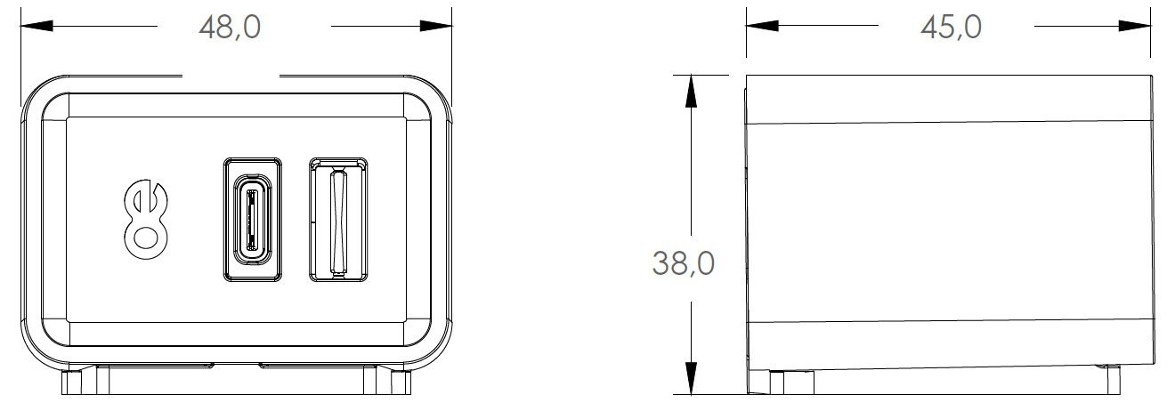 LIBERTY unité de prise de courant Piccolo avec USB-C/C 150W blanc