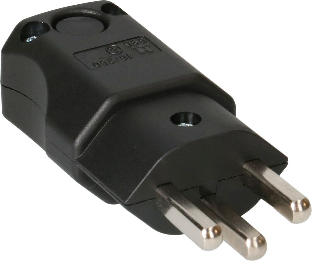 Stecker Typ 23 gewinkelt 3-polig schwarz