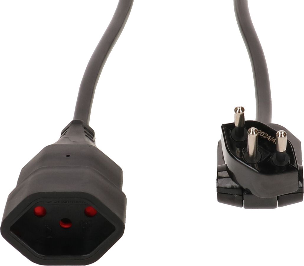 Rallonge TD H05VV-F3G1.0 1m noir clip-clap BS type 12 / type 13