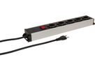 Steckdosenleiste Power Line 5x Typ 23 grau/schwarz Schalter 1.5m
