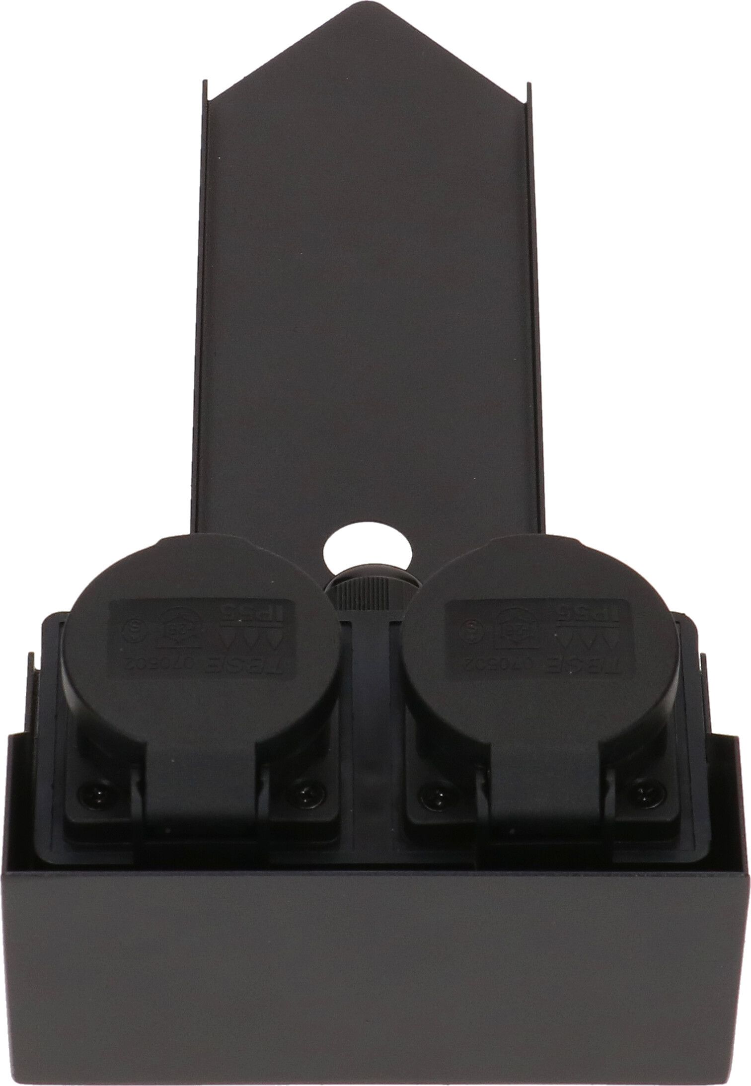 prises de jardin 2x type 13 IP55 avec pique amovible noir