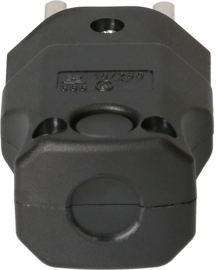 Stecker Typ 23 gewinkelt 3-polig schwarz