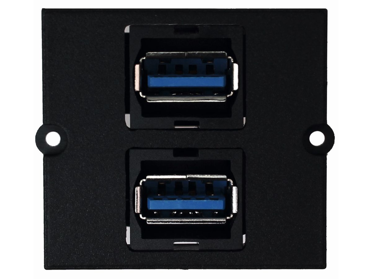 Einsatz 1x USB 2.0 90° Buchse/Buchse Keystone schwarz