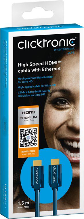 High Speed HDMI Kabel mit Ethernet 1,5m