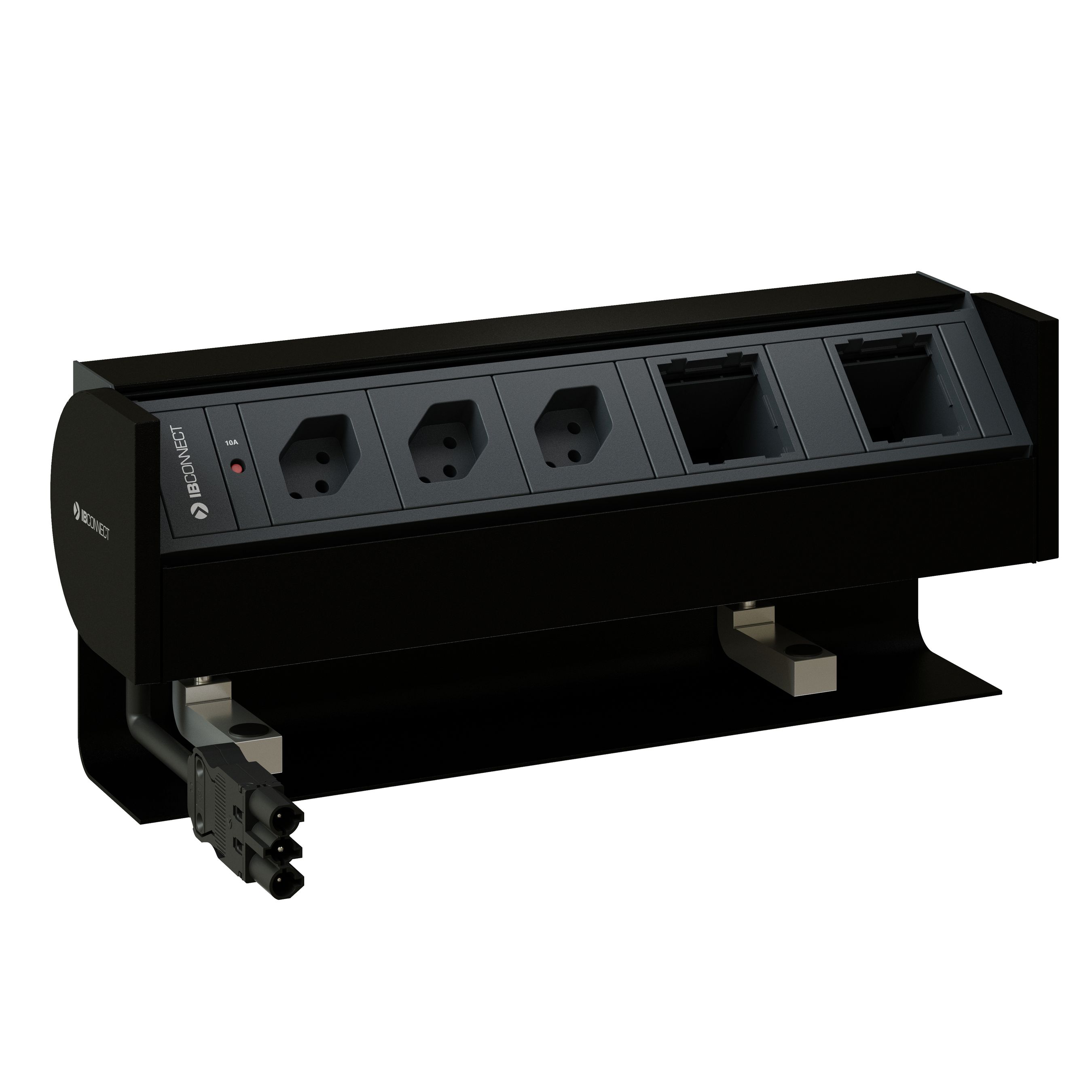 PRISMA Steckdoseneinheit schwarz 3x Typ 13 2x Leermodul