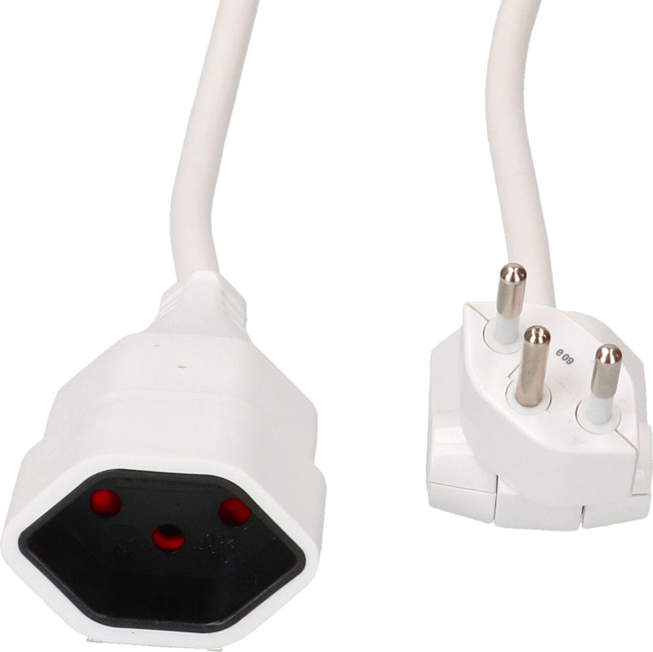 Rallonge TD H05VV-F3G1.0 5m blanc clip-clap BS type 12 / type 13