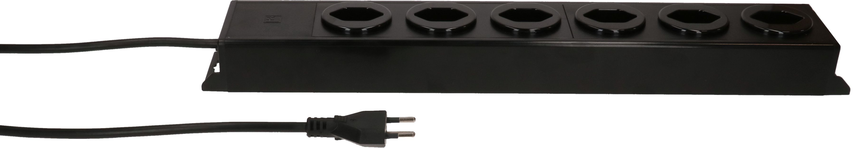 Steckdosenleiste Power Line 6x Typ 13 schwarz/schwarz 3.0m
