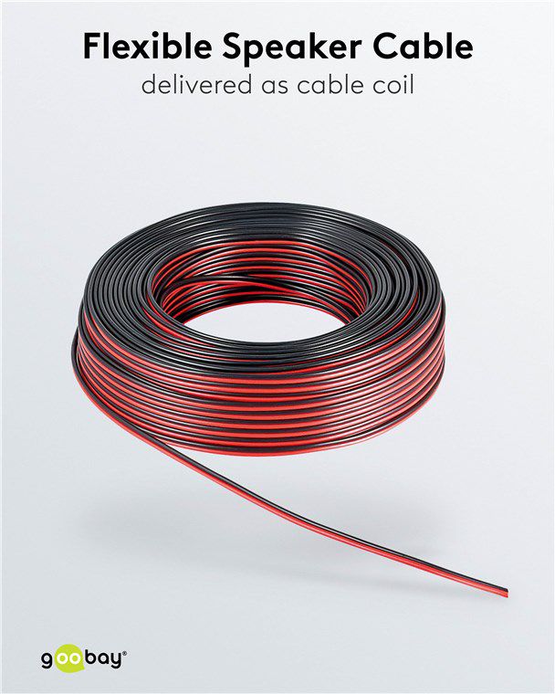cavo per altoparlanti 2x0.75mm² 50m nero/rosso