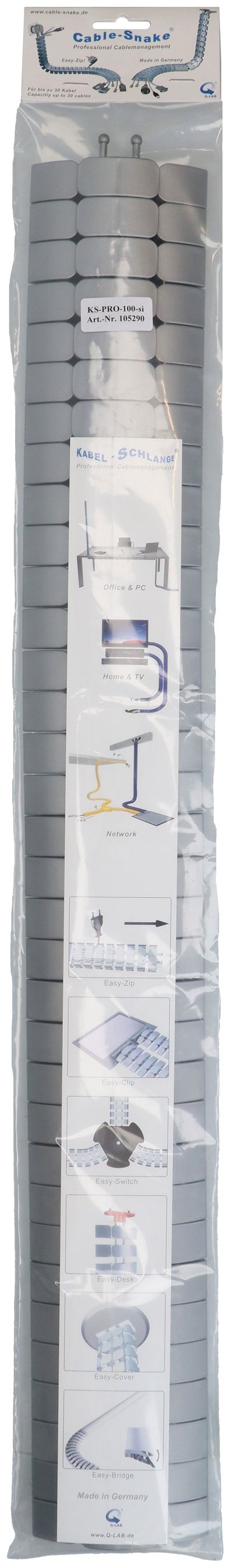 Kabelschlange Pro 90 1.00m silber RAL9006