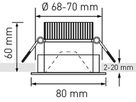 spot da incasso a LED SQUARE-4 nero 3000K 1025lm 45°
