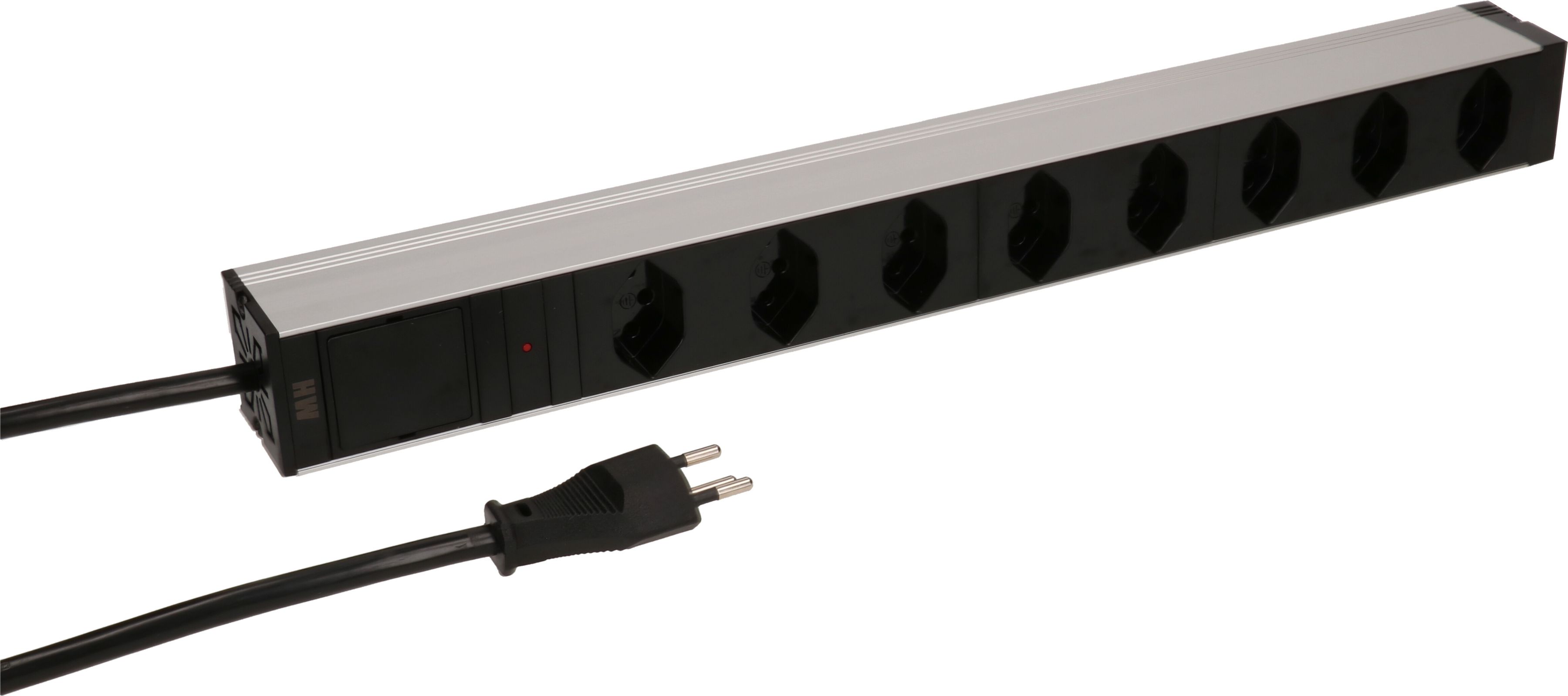 PDU 19" 8x Typ13 black 1HE, reconnectable cable