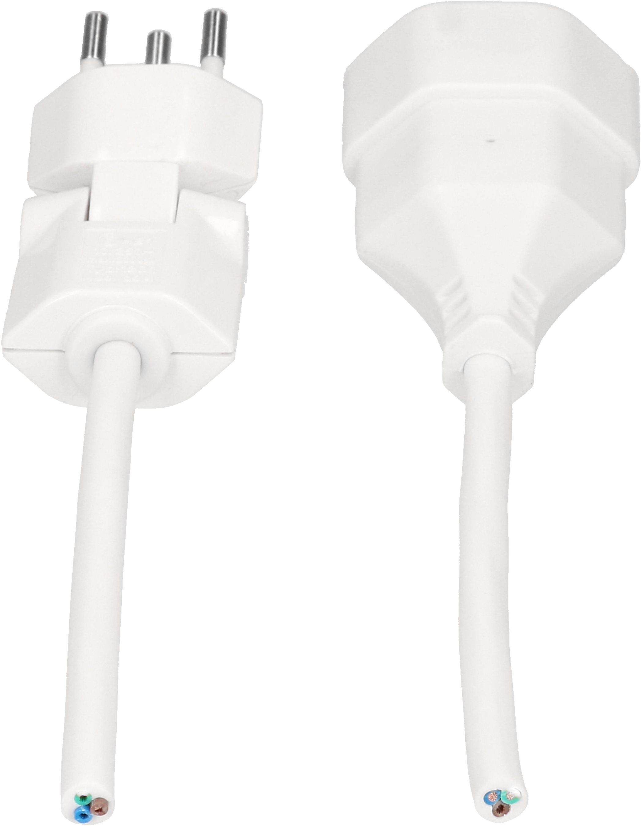 Extension cable cordset H05VV-F3G1.0mm2 white