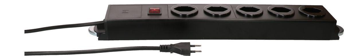 Steckdosenleiste Power Line 5x Typ 13 sw/sw Schalter 1.5m Magnet