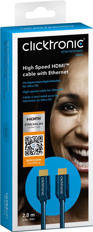 High Speed HDMI Kabel mit Ethernet 2,0m