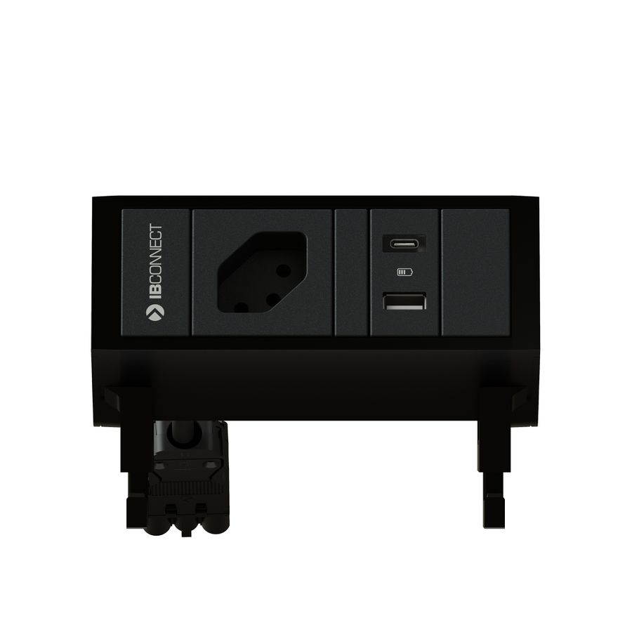 SUPRA Steckdoseneinheit schwarz 1x Typ 13 1x USB-A/C