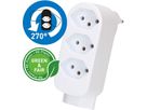 multi adaptateur ADAPT 3+1x type 13 blanc rotatif Green+Fair