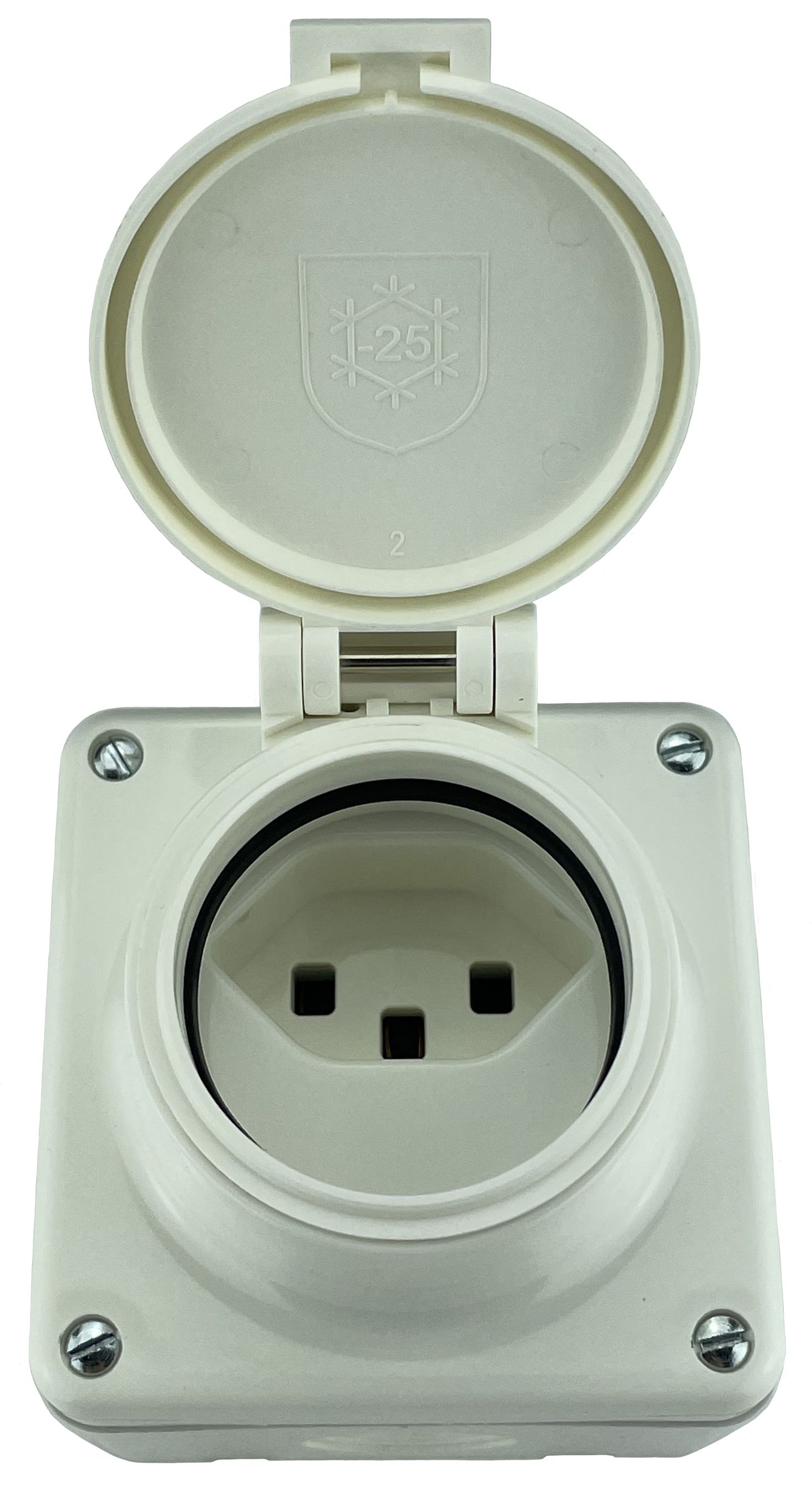 presa 1x tipo 23 dim.1x1 AP Mica Nass IP55 bianco