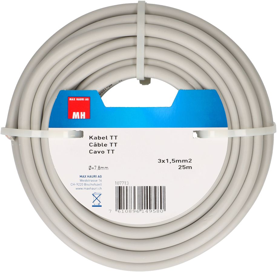câble TT CH-N1VV-U3G1.5 25m gris