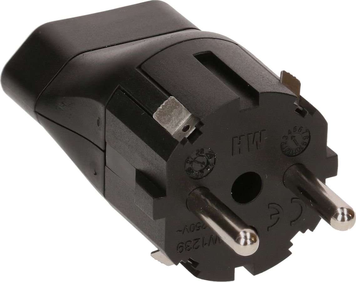 adattatore fisso Schuko - tipo 21 per Powerbanks nero