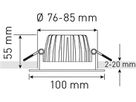 LED-Einbauspot STATO Nickel gebürstet 3000K 960lm 60°