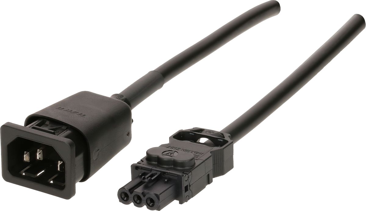 câble d'appareil TD H05VV-F3G1.0 0.8m noir C14/GST15i3