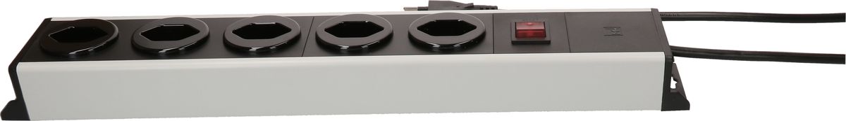 Steckdosenleiste Power Line 5x Typ 13 grau/schwarz Schalter 5.0m