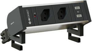 SUPRA Steckdoseneinheit eloxiert 2x Typ 13 1x USB-C/C