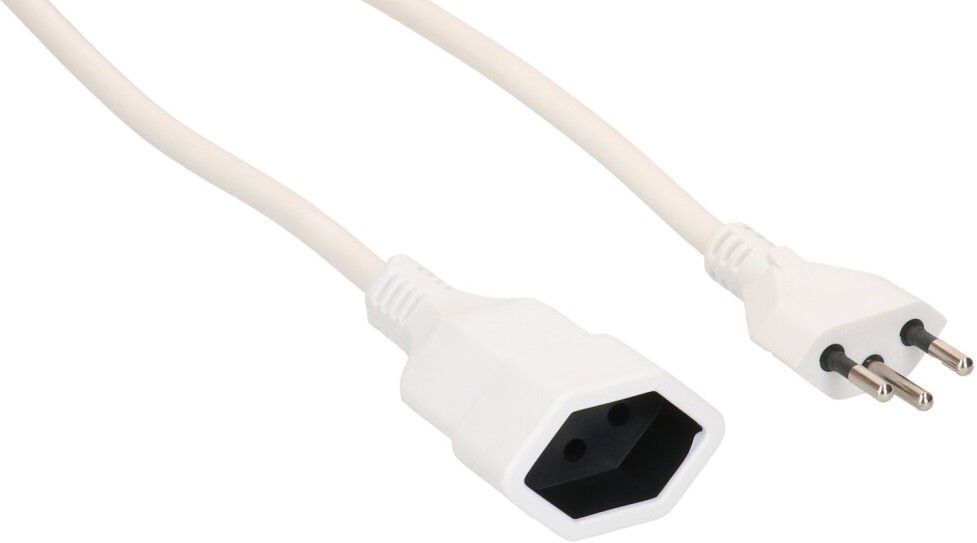 TD-Verlängerung H05VV-F3G1.5 10m weiss Typ 12 / Typ 13