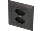 Steckdose 2x Typ 13 Gr.1x1 UP BS Kallysto schwarz