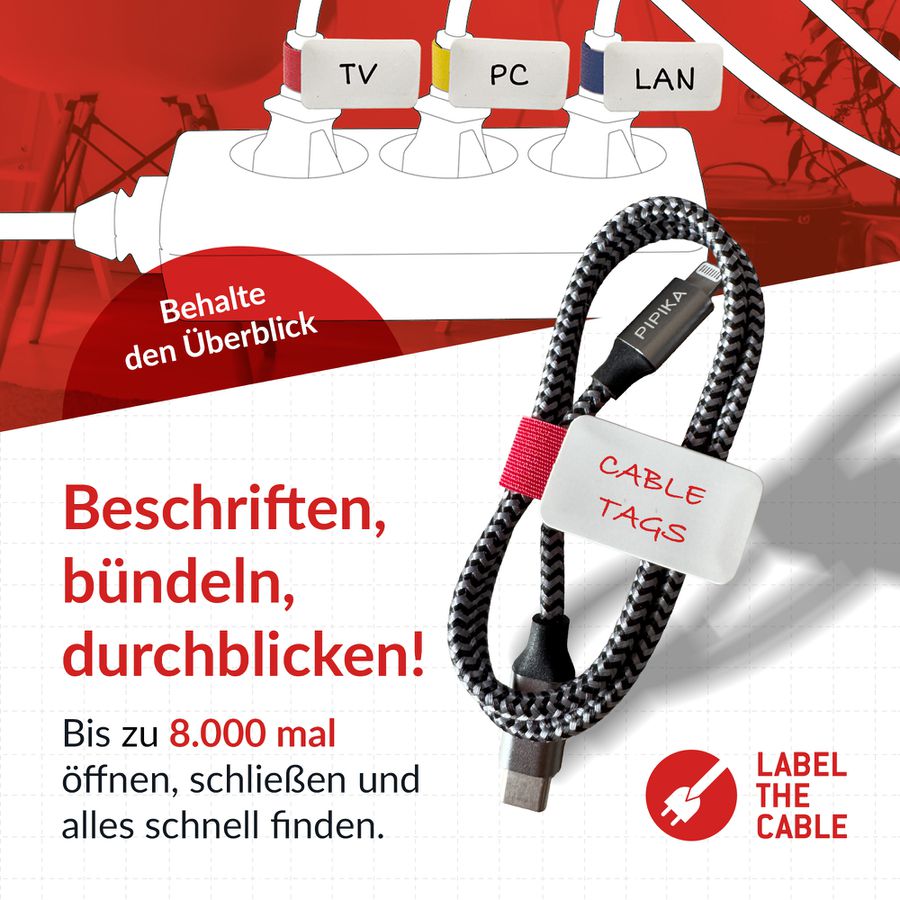 LTC Cable Tags fascette con etichetta assortite / 30 pezzi