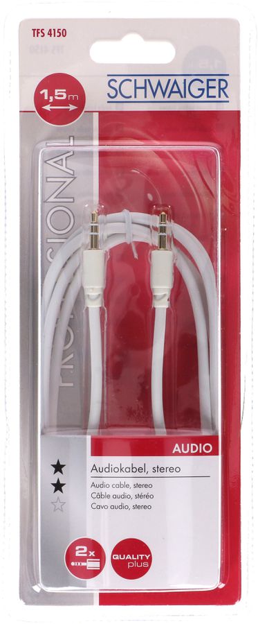 Audiokabel stereo 1,5m weiss