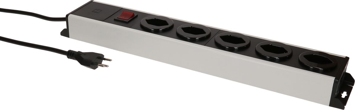 Steckdosenleiste Power Line 5x Typ 13 grau/schwarz Schalter 3.0m