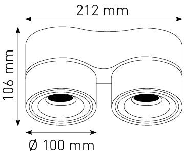 LED-Deckenspot DOUBLE SHINE matt weiss 3000K 2200lm 2x 36°